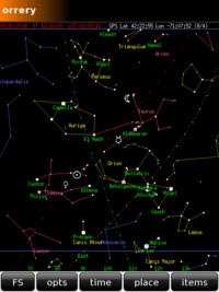 Orrery Full Screen Constellation